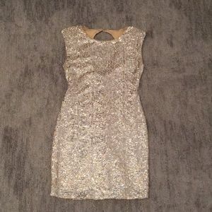 Champagne sequined cocktail dress